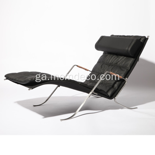 Cathaoirleach Lounge Black Chaise nua-aimseartha